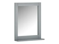 Sobuy Espejo-Espejo de Pared con 1 Estante Espejo de baño Color Oscuro FRG129-SG ES Gris