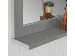 Sobuy Espejo-Espejo de Pared con 1 Estante Espejo de baño Color Oscuro FRG129-SG ES Gris