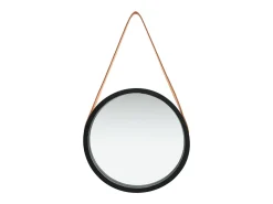 Espejo de pared con correa 40 cm ES649583 Negro