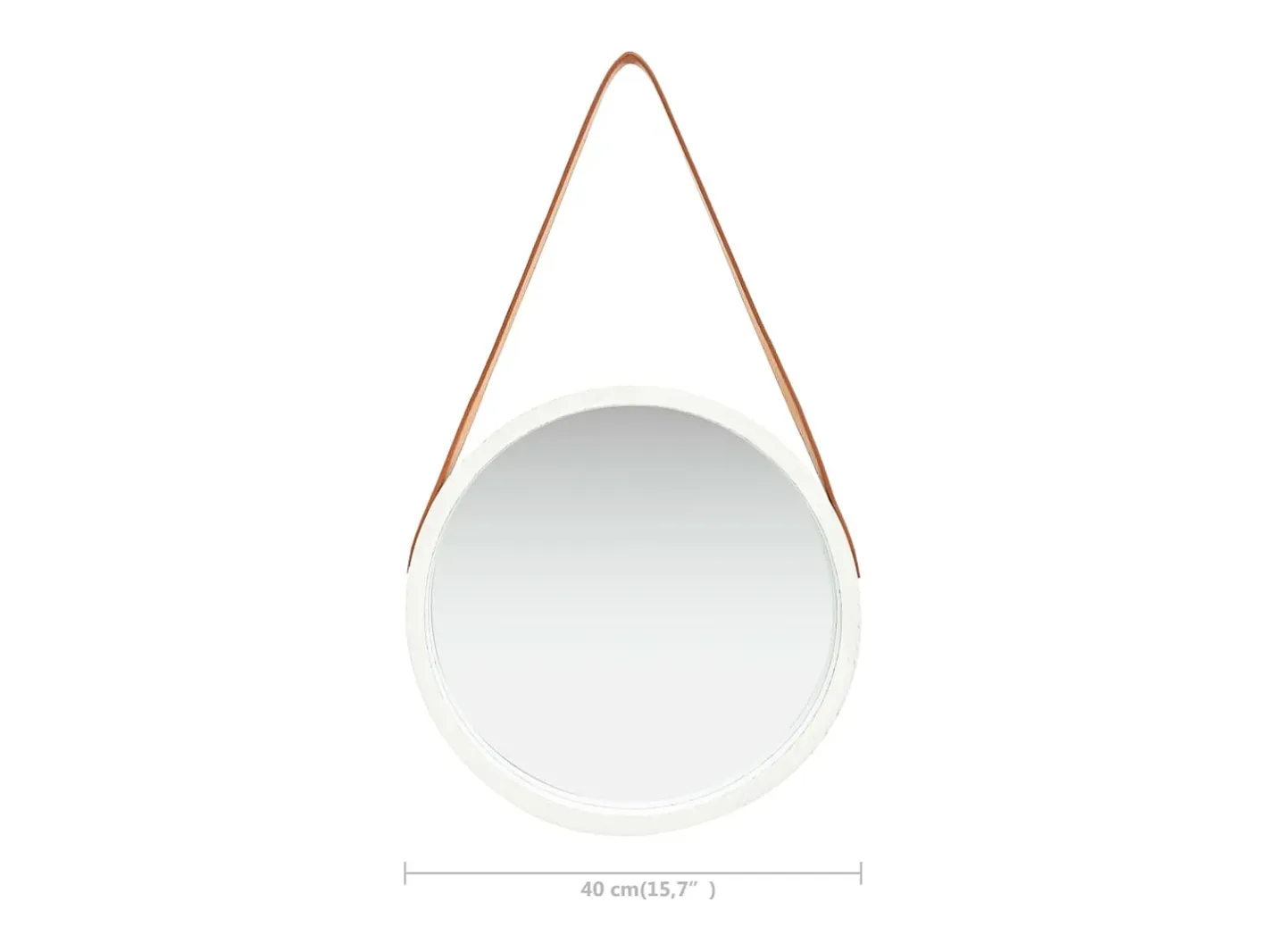 Discount Espejo de pared con correa 40 cm Blanco