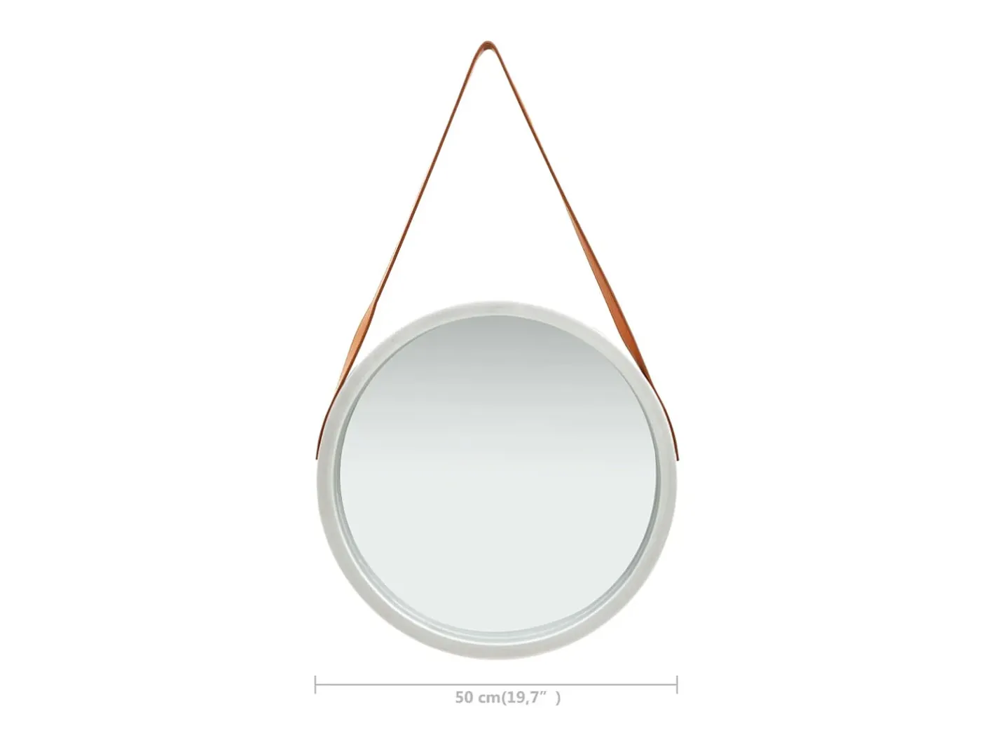 Espejo de pared con correa 50 cm Plata Plateado Sale