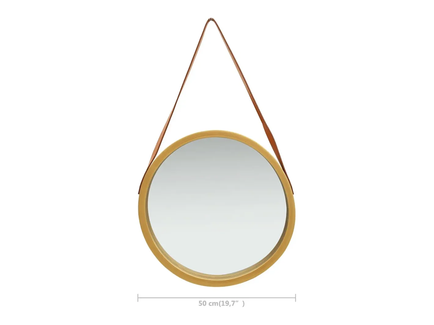 Espejo de pared con correa 50 cm Oro Dorado Sale