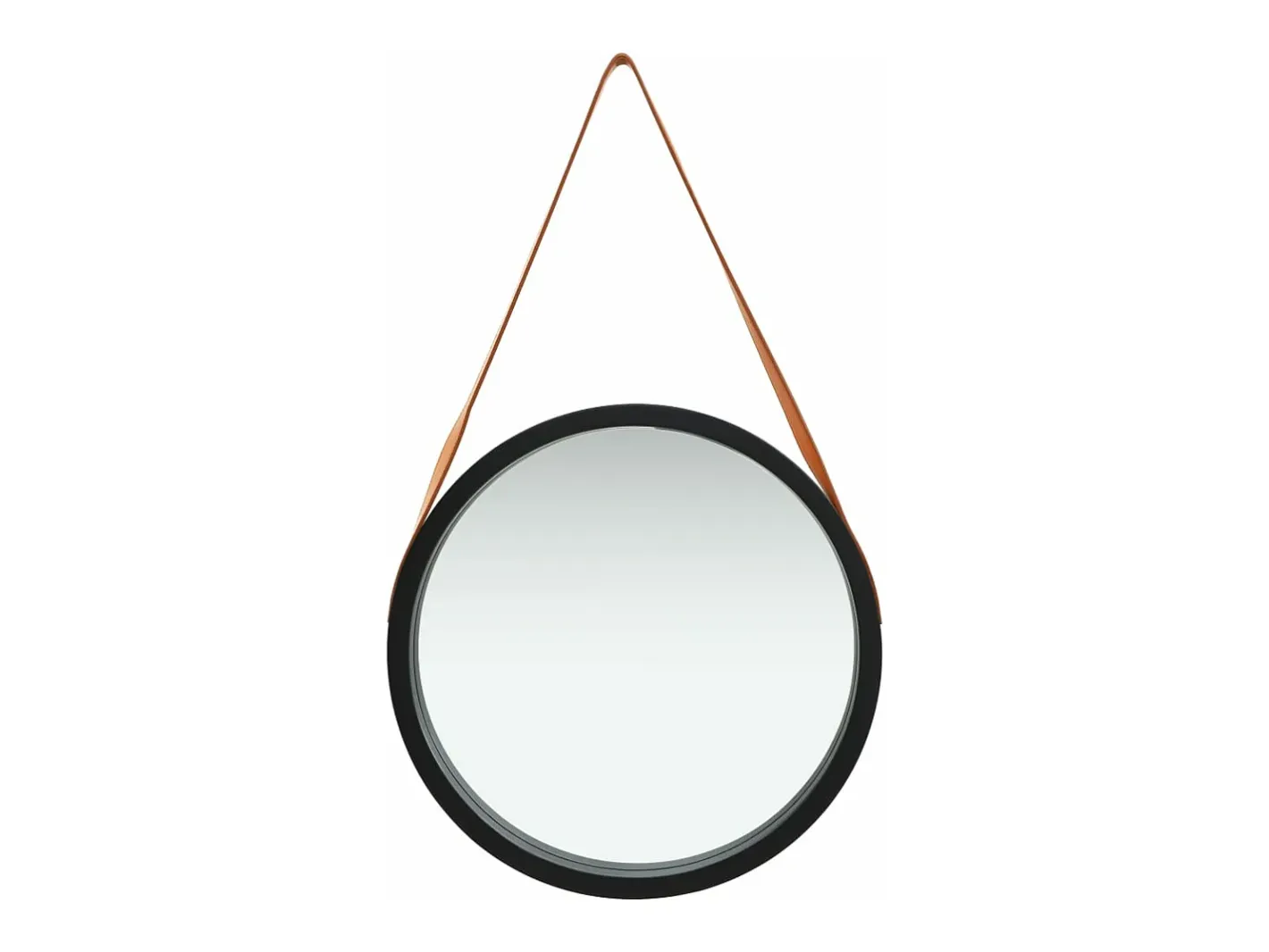 Espejo de pared con correa 50 cm ES867831 Negro Best