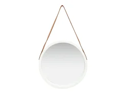 Espejo de pared con correa 50 cm ES889415 Blanco