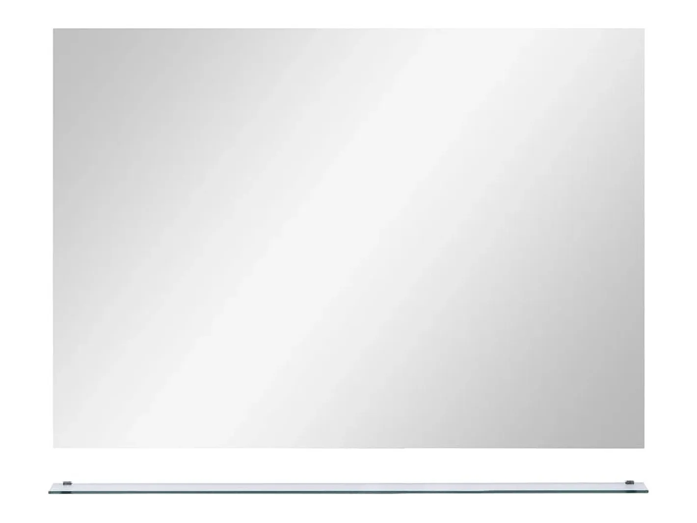 Espejo de pared con estante de vidrio templado 80x60 cm ES966737 Plateado Online