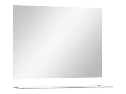 Espejo de pared con estante de vidrio templado 80x60 cm ES966737 Plateado Online