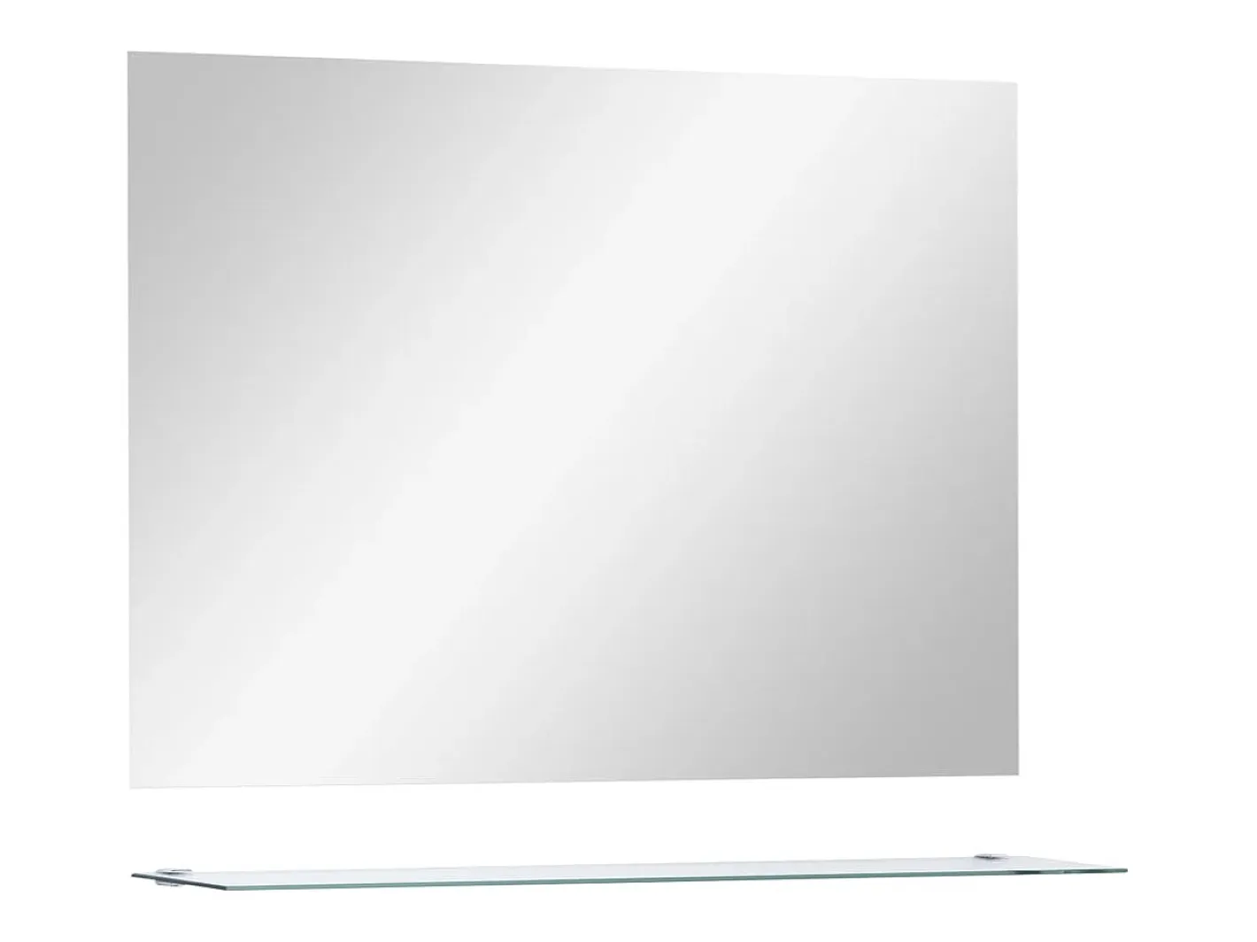 Espejo de pared con estante de vidrio templado 80x60 cm ES966737 Plateado Online