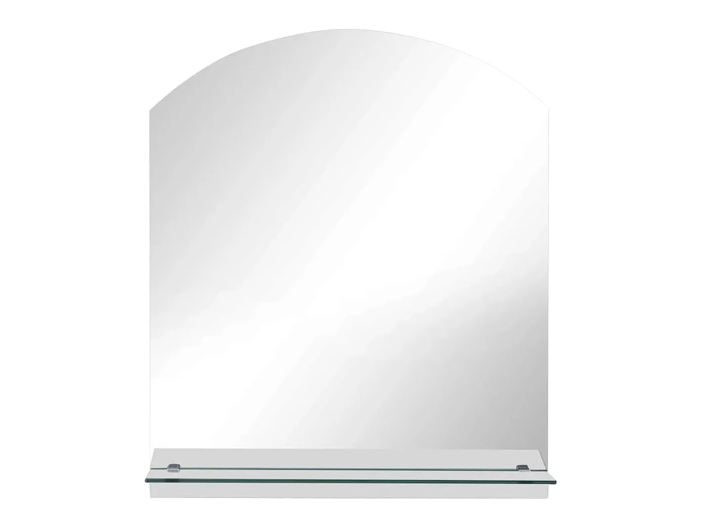 Espejo de pared con estante de vidrio templado 30x50 cm ES148680 Plateado