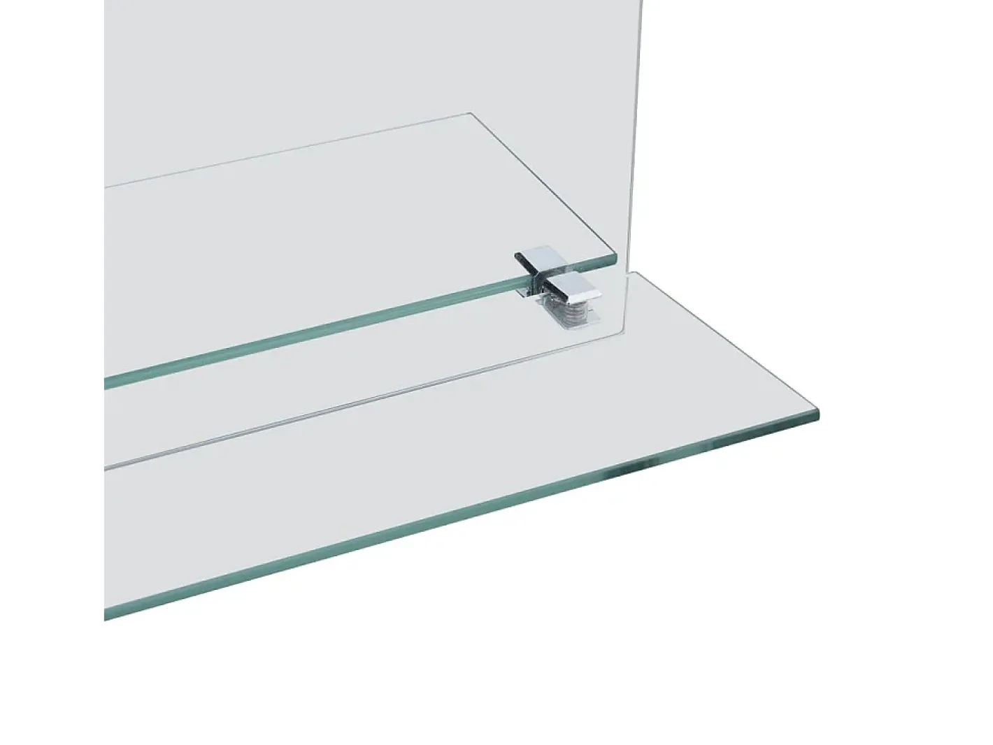 Espejo de pared con estante de vidrio templado 30x50 cm ES148680 Plateado