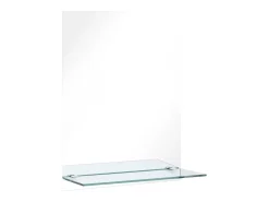 Espejo de pared con estante de vidrio templado 50x70 cm ES483940 Plateado Sale