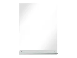 Espejo de pared con estante de vidrio templado 50x70 cm ES483940 Plateado Sale