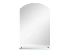 Espejo De Pared|Espejo-Espejo de pared con estante de vidrio templado 20x40 cm ES839206 Plateado