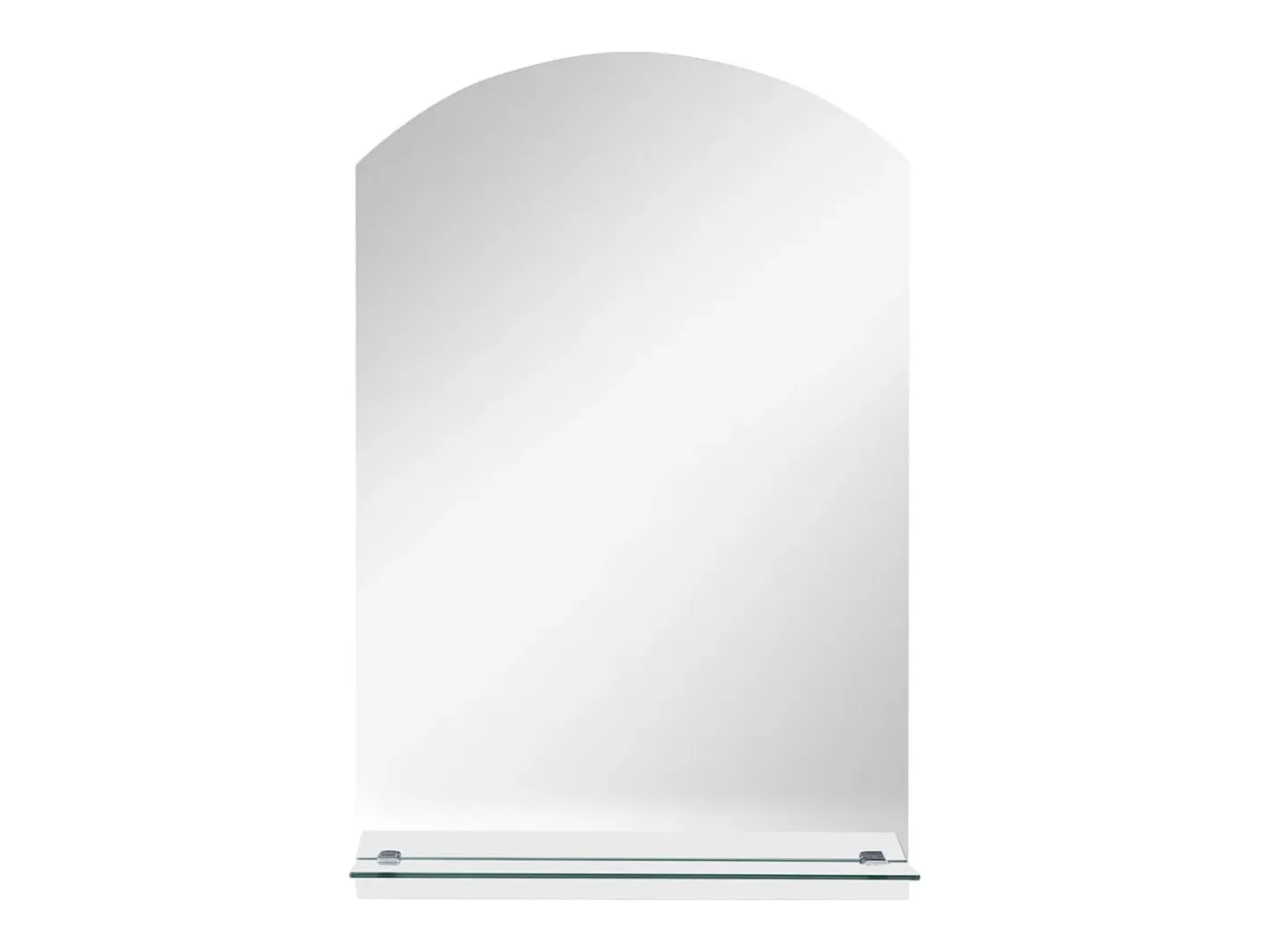 Espejo De Pared|Espejo-Espejo de pared con estante de vidrio templado 20x40 cm ES839206 Plateado