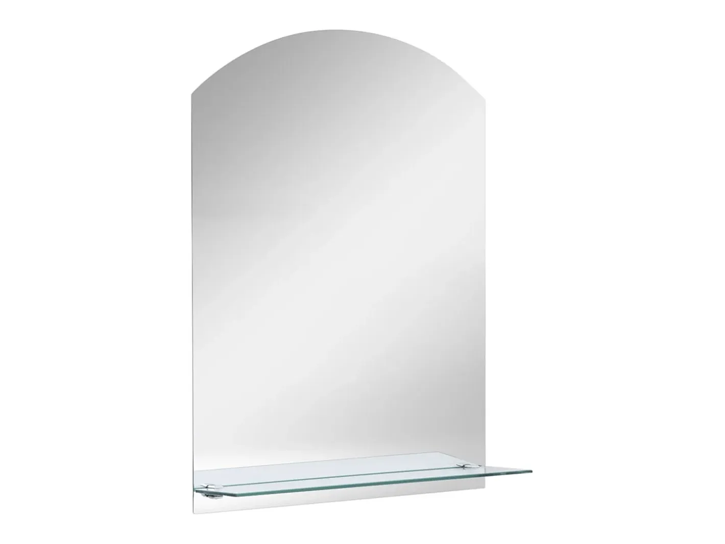Espejo De Pared|Espejo-Espejo de pared con estante de vidrio templado 20x40 cm ES839206 Plateado