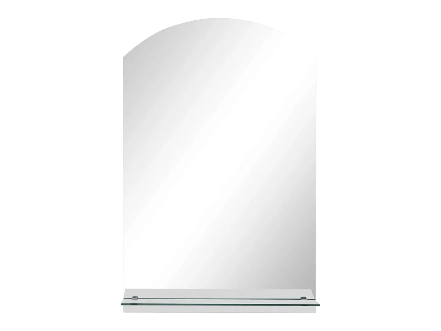 Espejo de pared con estante de vidrio templado 40x60 cm ES625643 Plateado Discount