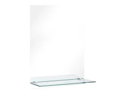 Best Espejo de pared con estante de vidrio templado 30x50 cm ES719096 Plateado