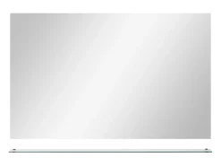Espejo De Pared|Espejo-Espejo de pared con estante de vidrio templado 100x60 cm ES680690 Plateado