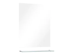 Espejo de pared con estante de vidrio templado 50x60 cm ES321427 Plateado