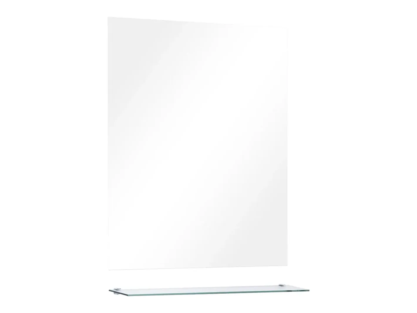Espejo de pared con estante de vidrio templado 50x60 cm ES321427 Plateado