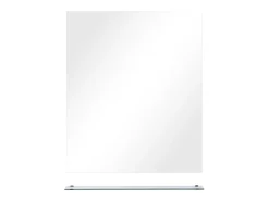 Espejo de pared con estante de vidrio templado 50x60 cm ES321427 Plateado