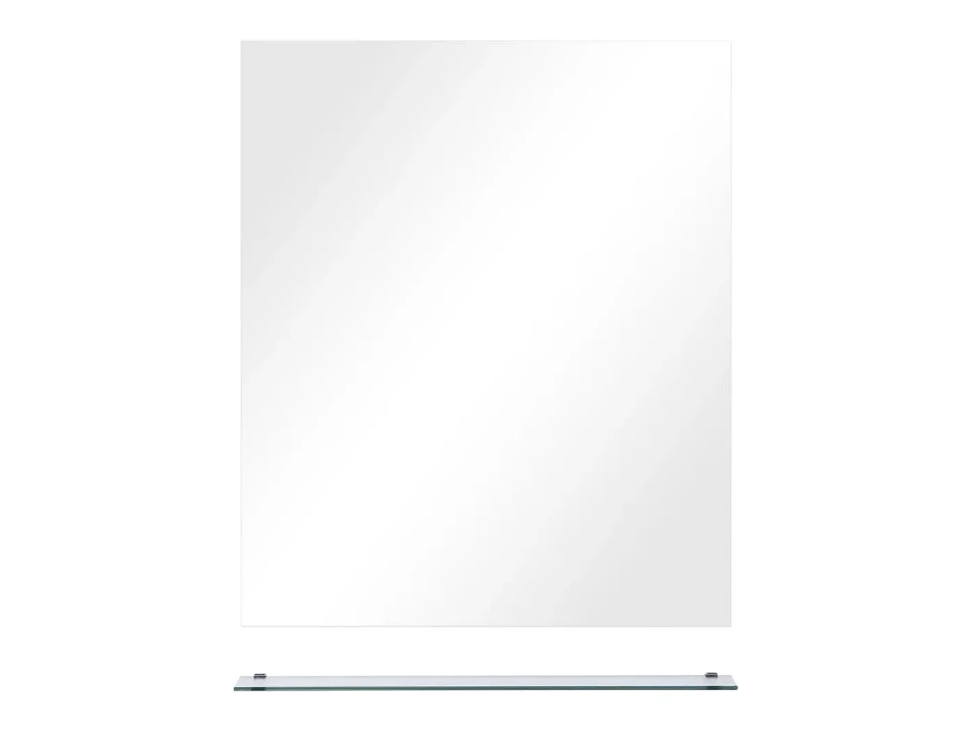 Espejo de pared con estante de vidrio templado 50x60 cm ES321427 Plateado