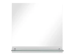 Best Espejo de pared con estante de vidrio templado 50x50 cm ES351569 Plateado