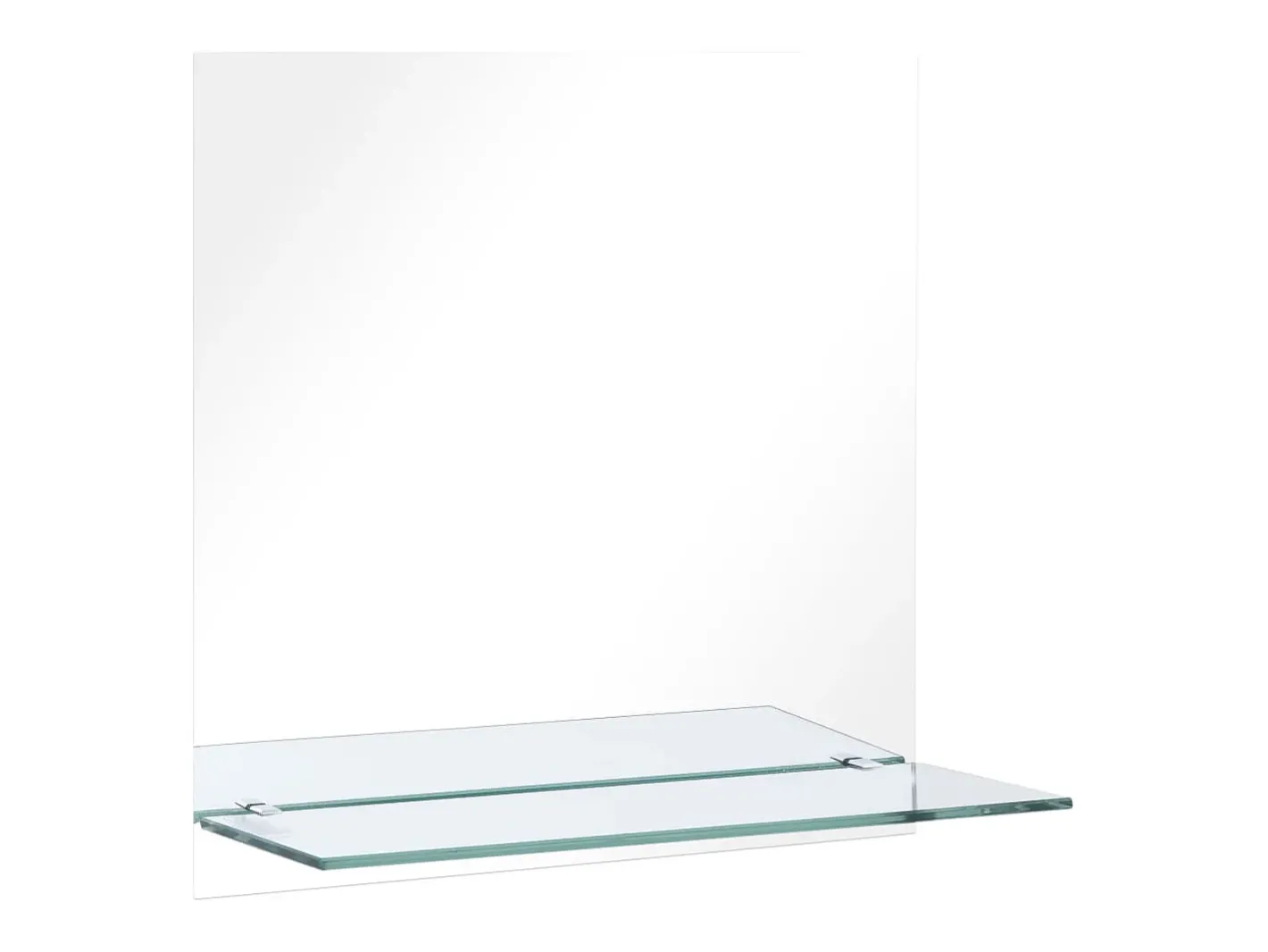 Espejo de pared con estante de vidrio templado 60x60 cm ES578197 Plateado Best
