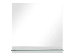 Espejo de pared con estante de vidrio templado 60x60 cm ES578197 Plateado Best