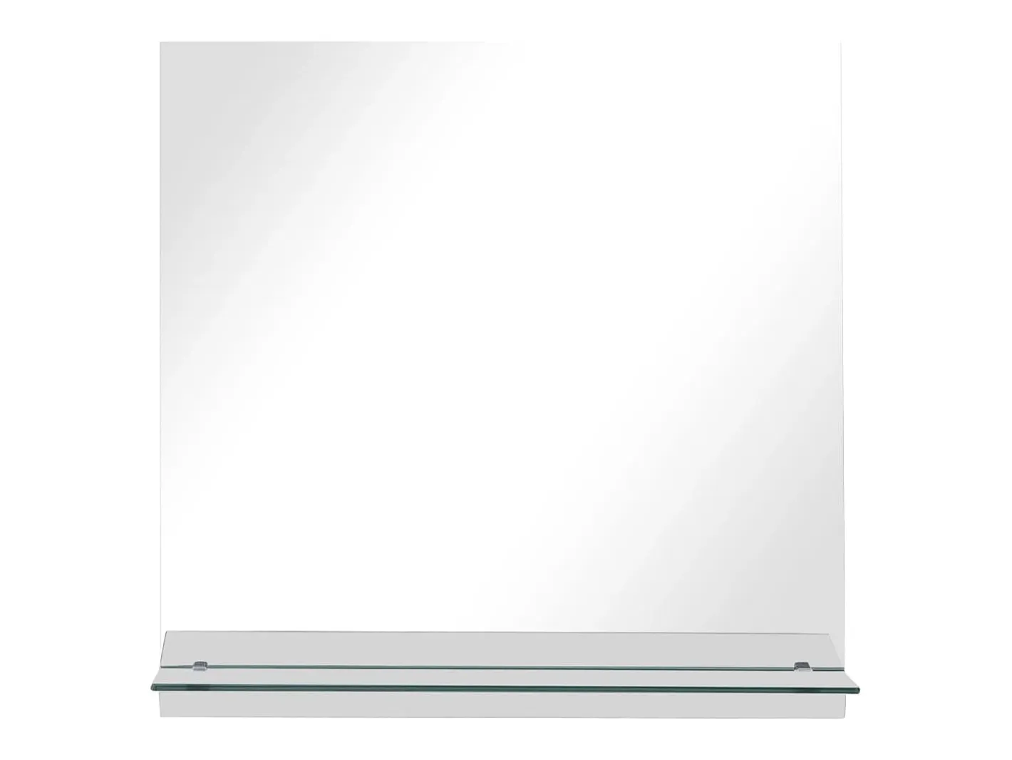 Espejo de pared con estante de vidrio templado 60x60 cm ES578197 Plateado Best