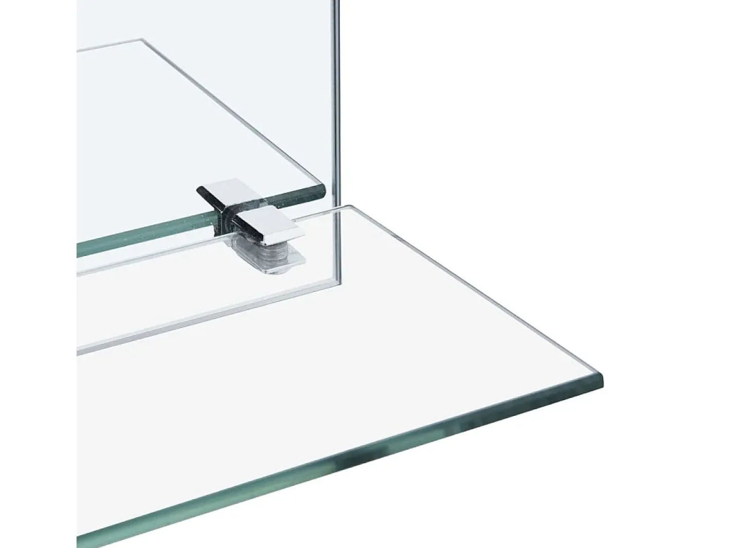 Espejo de pared con estante de vidrio templado 60x60 cm ES578197 Plateado Best