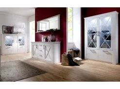 Les Tendances Espejo De Pared|Espejo-Espejo de pared con estante de melamina blanca Aria Blanco