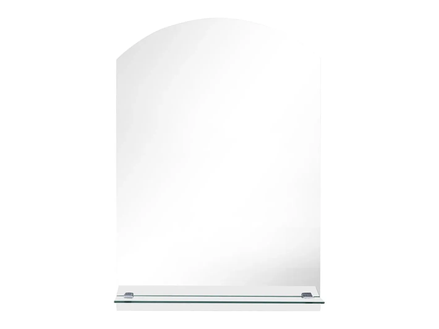 Espejo de pared con estante de vidrio templado 50x70 cm ES920734 Plateado New