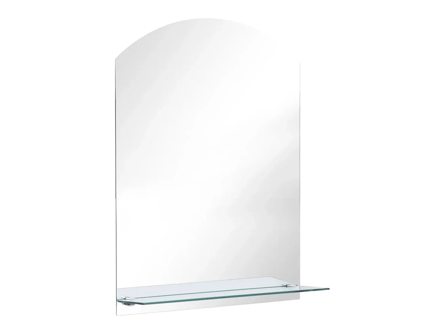 Espejo de pared con estante de vidrio templado 50x70 cm ES920734 Plateado New