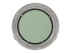 Espejo de pared con forma de ojo de buey Ø50 cm aluminio y cristal Plateado