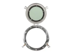 Espejo de pared con forma de ojo de buey Ø30 cm aluminio y cristal Plateado Best