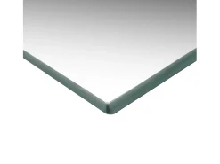 Espejo De Pared|Espejo-Espejo de pared con lámparas LED Cristal Rectangular Plateado