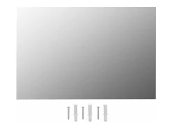 Espejo De Pared|Espejo-Espejo de pared con lámparas LED Cristal Rectangular Plateado