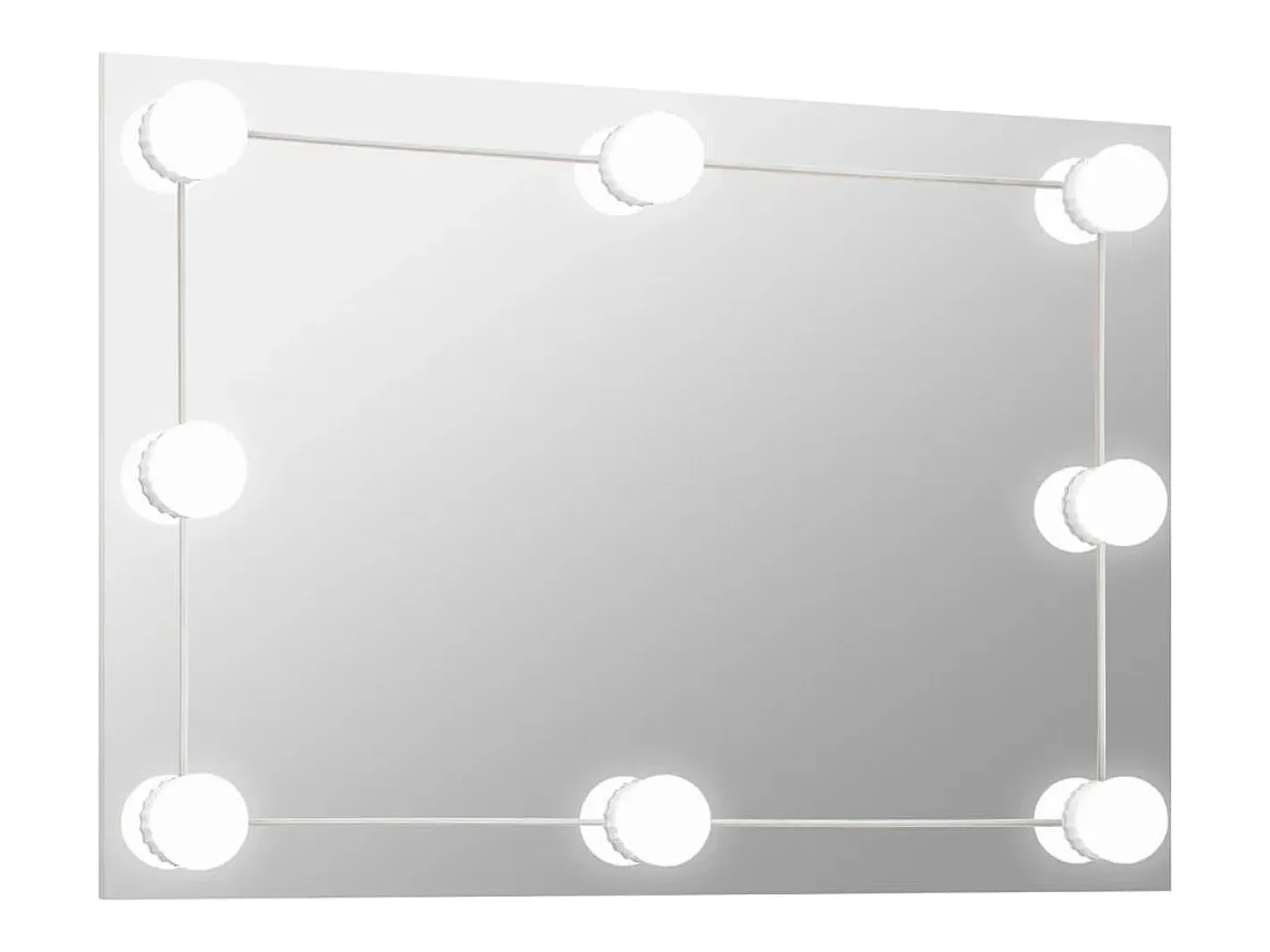 Outlet Espejo de pared con luces LED rectangular de vidrio ES114395 Plateado