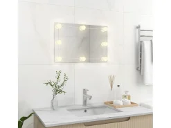 Outlet Espejo de pared con luces LED rectangular de vidrio ES114395 Plateado