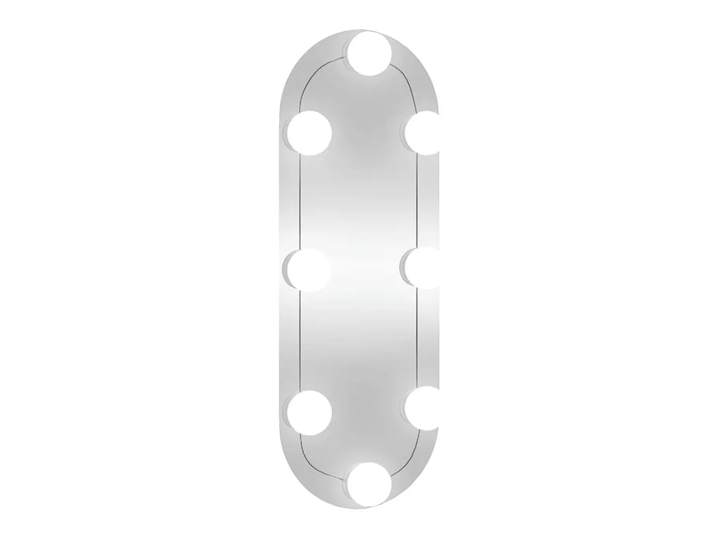 Hot Espejo de pared con luces LED 15x40 cm cristal ovalado Plateado
