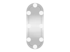 Hot Espejo de pared con luces LED 15x40 cm cristal ovalado Plateado