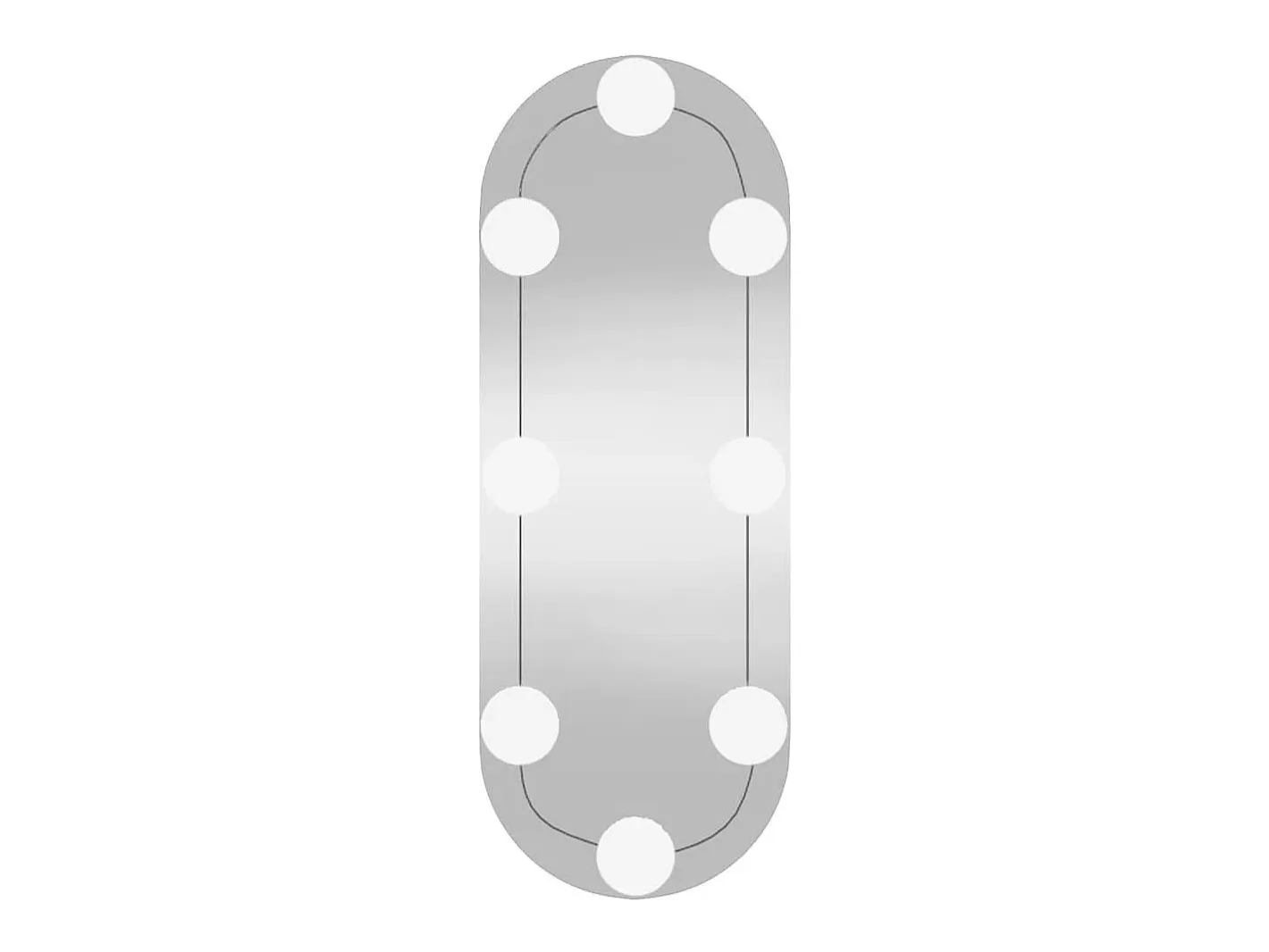 Hot Espejo de pared con luces LED 15x40 cm cristal ovalado Plateado