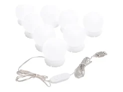Espejo de pared con luces LED Cristal Redondo Plateado Clearance