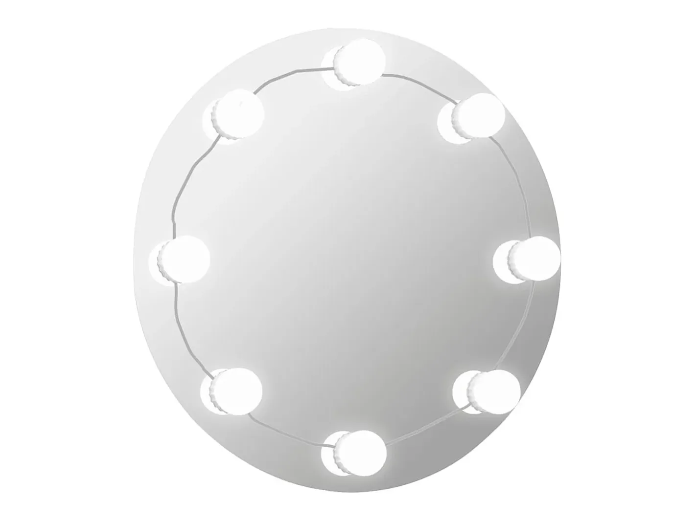 Espejo de pared con luces LED Cristal Redondo Plateado Clearance