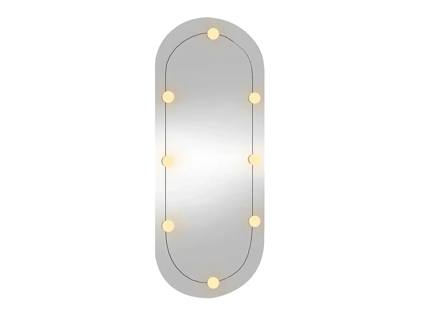 Espejo de pared con luces LED 25x60 cm cristal ovalado Plateado Online