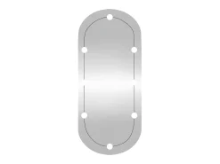 Espejo de pared con luces LED 25x60 cm cristal ovalado Plateado Online