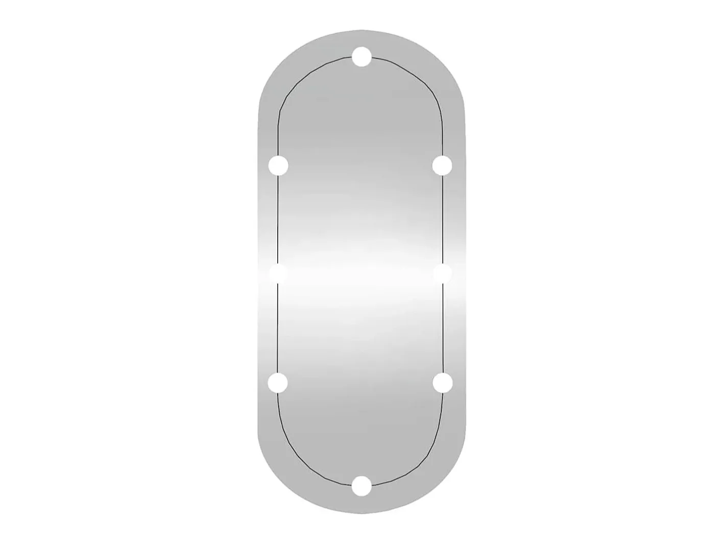 Espejo de pared con luces LED 25x60 cm cristal ovalado Plateado Online