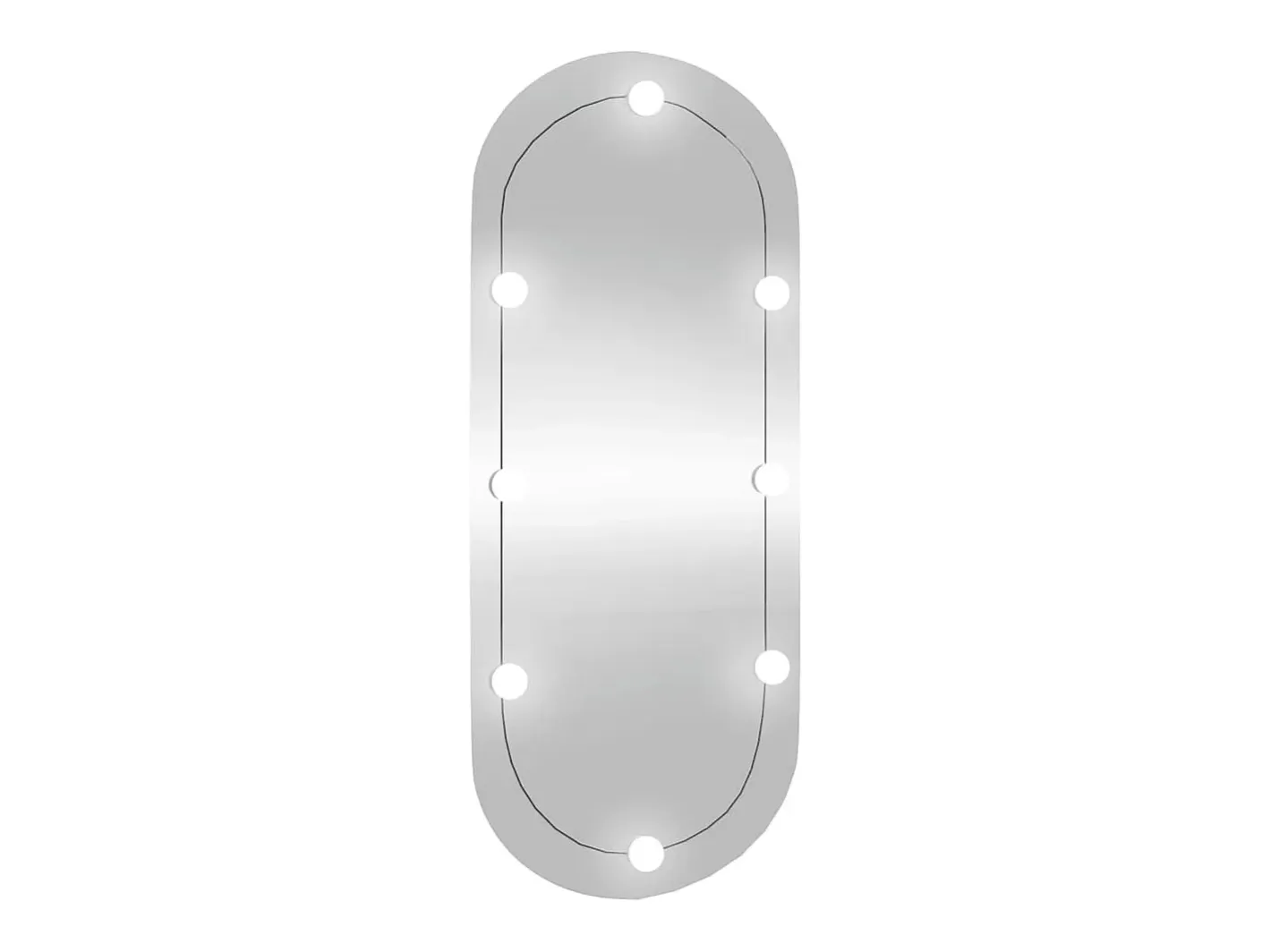Espejo de pared con luces LED 25x60 cm cristal ovalado Plateado Online