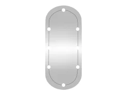 Espejo de pared con luces LED 40x90 cm cristal ovalado Plateado