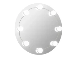 Online Espejo de pared con luces LED redondo de vidrio ES111492 Plateado